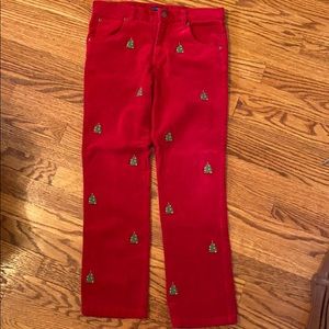 Boys E-Land Christmas Embroidered Corduroy Pants